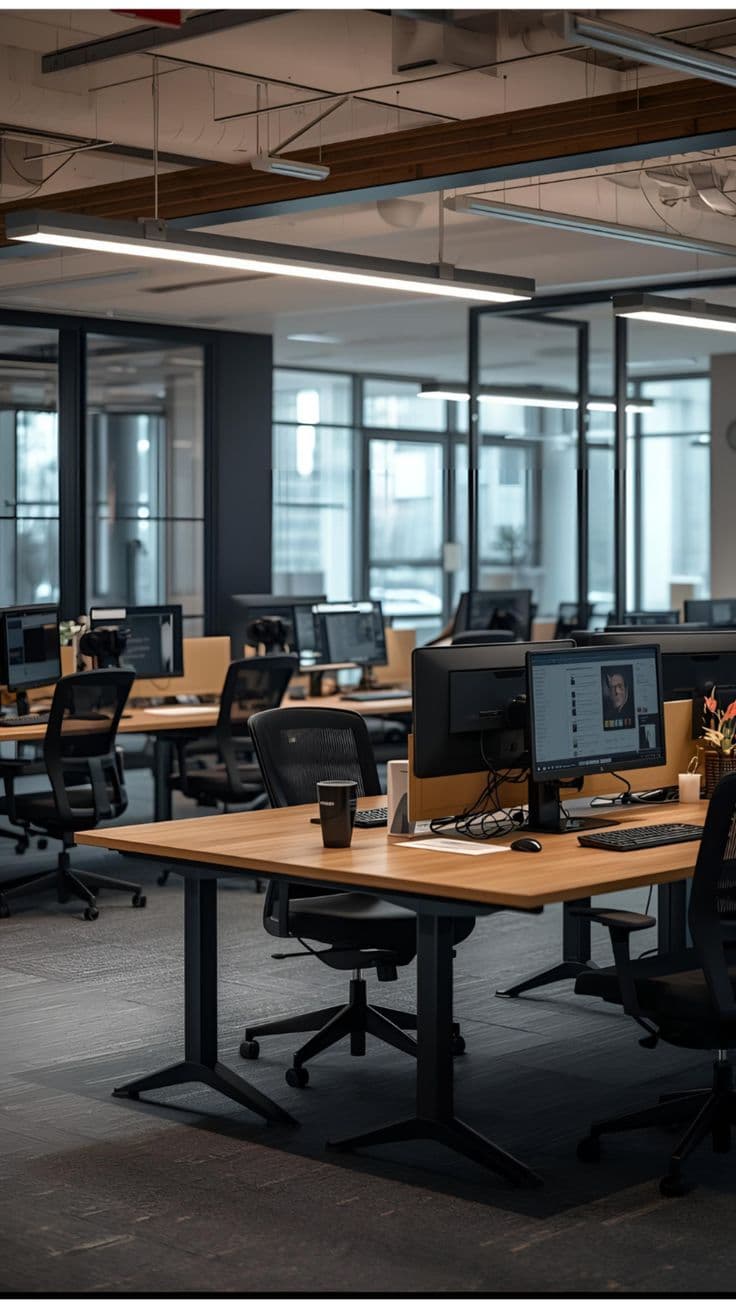 Team collaborating in modern office